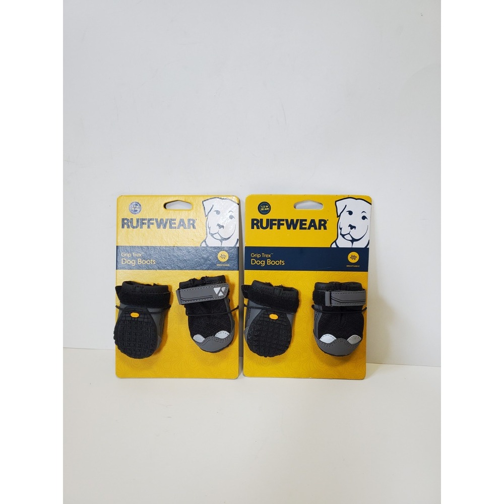 Ruffwear Grip Trex Dog Boots Obsidian Black Vibram Sole 1.5in 4-Pack New